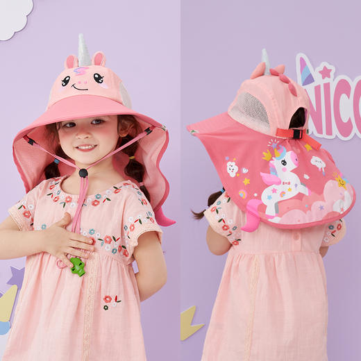 KK树儿童防紫外线遮阳帽男童海边沙滩帽防晒帽女童宝宝渔夫帽隐形海洋 商品图7