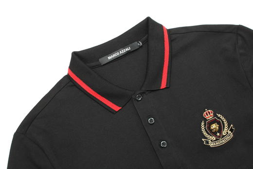 Marco Azzali黑色短袖POLO衫 TP545032B 商品图2