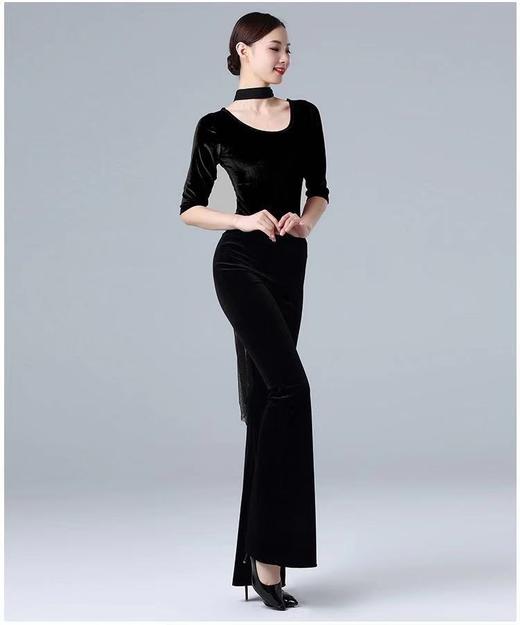 新款金丝绒形体服套装女礼仪训练走秀仪态优雅练功服舞蹈围脖 商品图1
