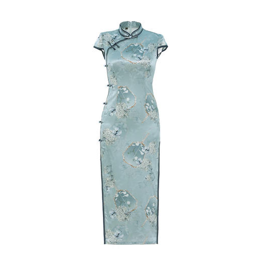 TM2620 真丝高端女装中国风改良复古印花桑蚕丝裙 商品图7