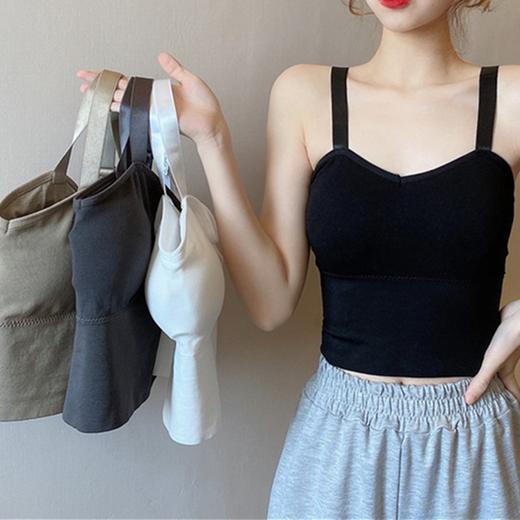 【瑜伽生活家】「洋溢青春气息」宽肩吊带背心女长款抹胸无钢圈防走光裹胸美背外穿修身内衣女 商品图3