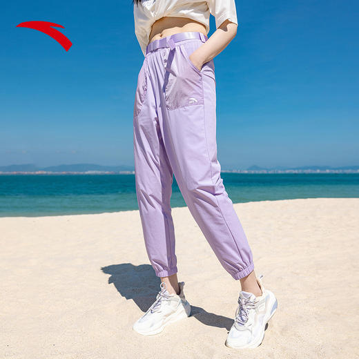 安踏运动裤女裤2022夏季新款透气薄长裤宽松舒适休闲裤162228520-2/3 商品图0