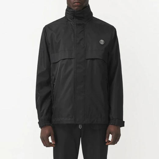 【一】BURBERRY 巴宝莉 男士 Packaway 连帽字母图案尼龙夹克外套 黑色 8043155 A1189 商品图1