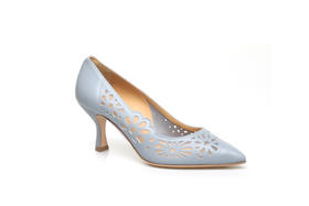 豪麟名鞋奥莱进口迪嘉女鞋皮鞋羊皮革FW22569P蓝色  原价4260元