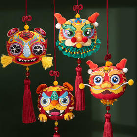 【瑞兽纳福】虎虎生威/双龙香囊系列—刺绣挂件材料包