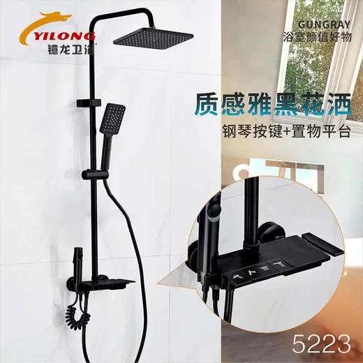 大花洒 贝多芬钢化 雅黑 5223 商品图0