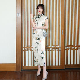 TM2620 真丝高端女装中国风改良复古印花桑蚕丝裙