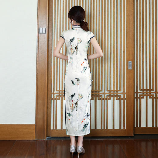 TM2620 真丝高端女装中国风改良复古印花桑蚕丝裙 商品图1