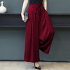 阔腿裤高腰垂感九分裤，大码龟裂纹仿香云纱休闲裤KQL-5123 商品缩略图3