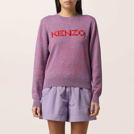 KENZO 高田贤三 字母logo 女士针织衫 浅紫 FC52 PU683 3LA 66 商品图1