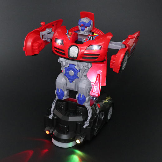 电动万向变形车布加迪音乐灯光自动变形机器人儿童玩具-S仓 商品图1
