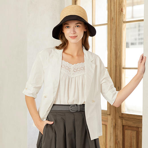 Famecoco范可儿小西装外套女夏新款休闲气质女神范小个子西服F223AB003 商品图1