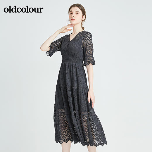oldcolour秋季商场同款气质中袖连衣裙N23102328 商品图3
