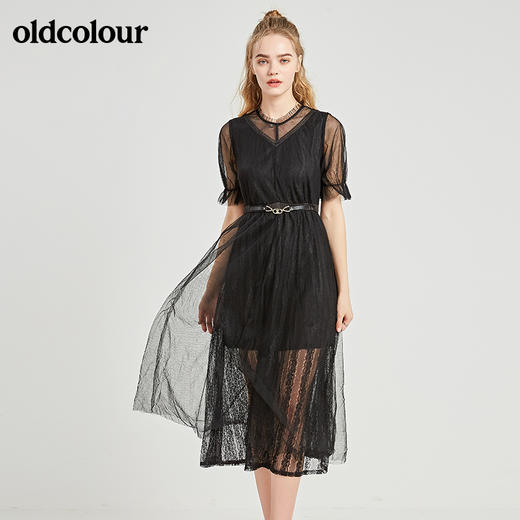 oldcolour秋季商场同款气质中袖连衣裙N21102160 商品图2
