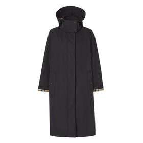 BURBERRY 博柏利 可拆式连帽轻便大衣 女士大衣 黑色 8046636 A1189