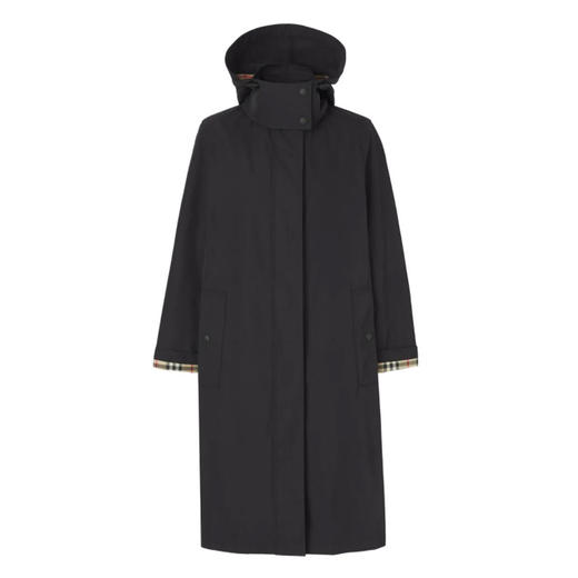 BURBERRY 博柏利 可拆式连帽轻便大衣 女士大衣 黑色 8046636 A1189 商品图0