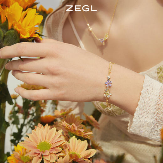 ZEGL设计师春日野趣系列925纯银花朵手链女ins小众设计闺蜜手饰品 商品图8