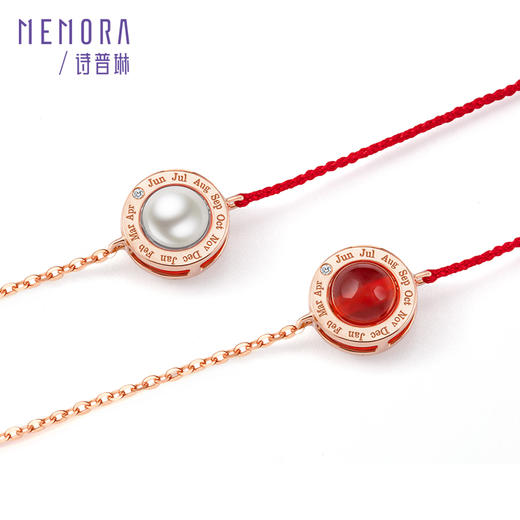 【积分抵值】时光印记系列桃花绳18K金珍珠/红玉髓手链红绳【生日会员】DBE00101/DBE00102 商品图3