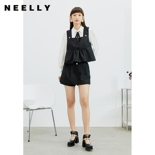 NEELLY纳俪商场同款春夏新款时尚套装吊带小衫高腰裙裤阔腿显瘦N22032Z01168 商品图3