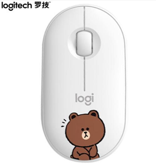 罗技Pebble鹅卵石无线蓝牙静音鼠标薄line friends联名款布朗熊 商品图1