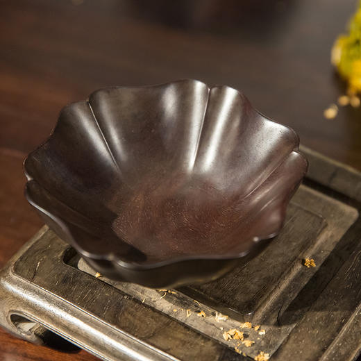 紫檀一木整挖花口洗 商品图1