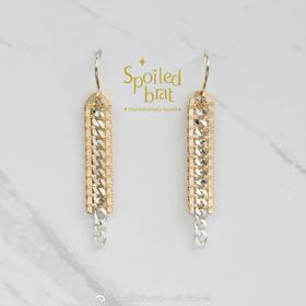 SpoiledBrat Jewelry 金银轨道项链一字耳环