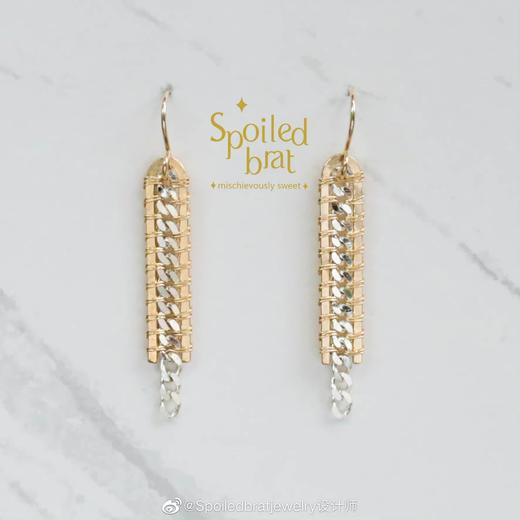 SpoiledBrat Jewelry 金银轨道项链一字耳环 商品图0