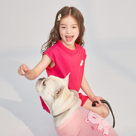 贝贝怡夏季新品女童短袖短裤套装时尚气质女宝两件套 商品图2