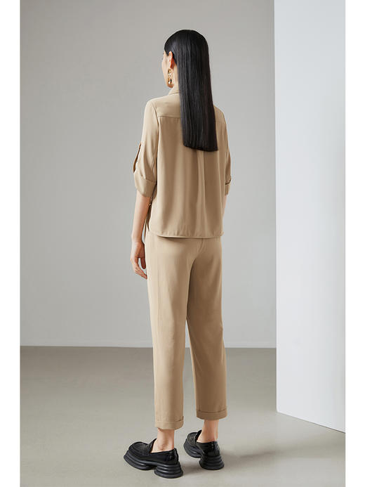 NEELLY纳俪工装风连体裤女收腰短袖套装夏2022新款长款休闲直筒裤N22044Q04426 商品图4