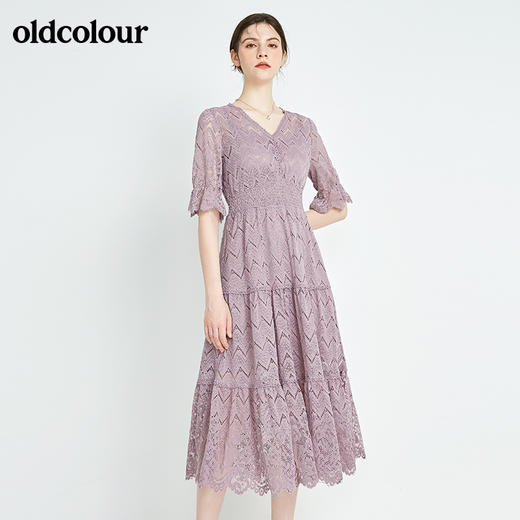 oldcolour秋季商场同款气质中袖连衣裙N23102328 商品图0
