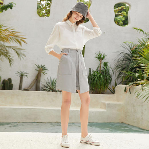 Famecoco范可儿高腰休闲中裤新款时尚五分裤女夏薄款小个子F223GB003 商品图2