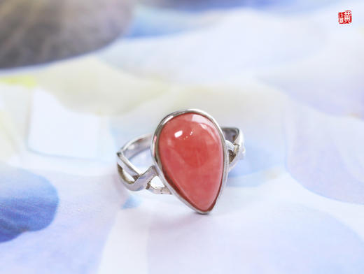 [ 绯樱·守护爱情 ]  925银镶艺术设计红纹石戒指 商品图2