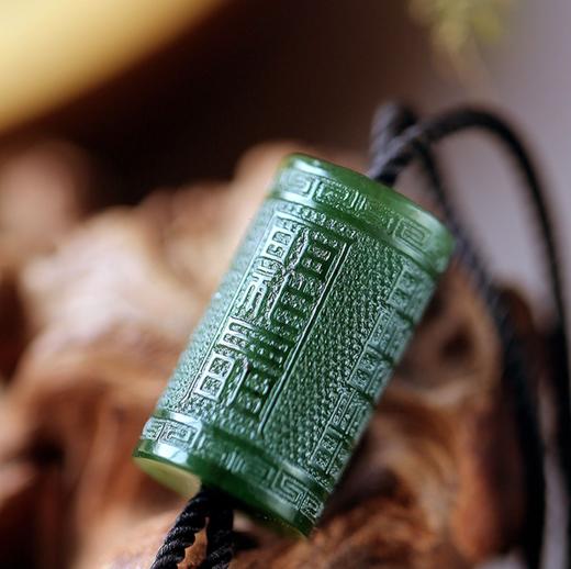 和田碧玉，福文桶珠手串 商品图1