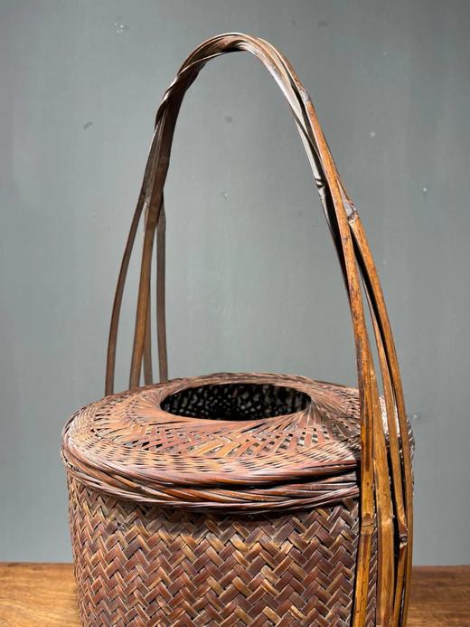竹编双层提梁圆篮，顺丰包邮 商品图2