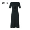 EITIE爱特爱夏季新款修身显瘦通勤百搭高腰a字黑色针织连衣裙B2201908 商品缩略图5