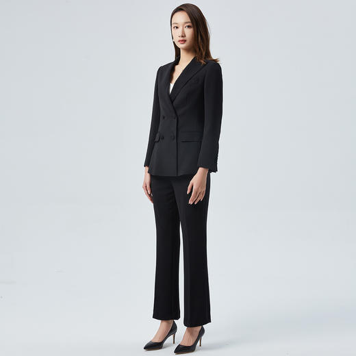 【上衣+裤子】罗蒙女士西服套装商务通勤时尚休闲双排扣西装两件套女 商品图6