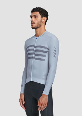MAAP 男士 Emblem Pro Hex Jersey LS Vapor Blue 长袖骑行服