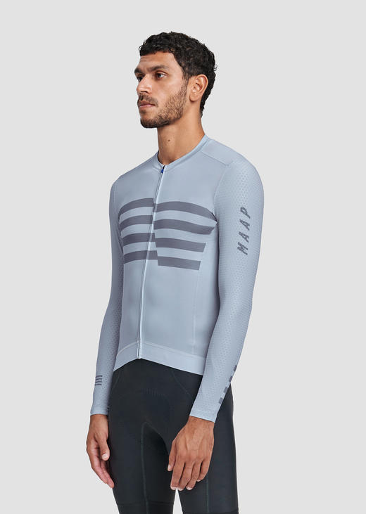 MAAP 男士 Emblem Pro Hex Jersey LS Vapor Blue 长袖骑行服 商品图0