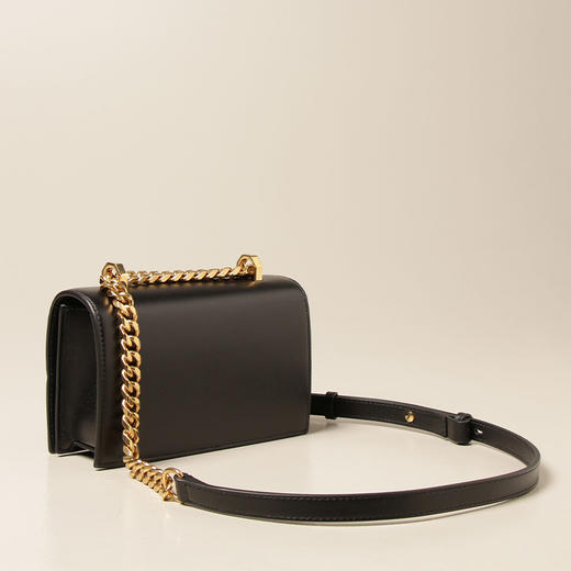 ALEXANDER MCQUEEN 亚历山大.麦昆 女士小号鳄鱼压纹皮革施华洛世奇水晶镶嵌手指骷髅单肩包 黑色 653134 CMO0T 1000 商品图1