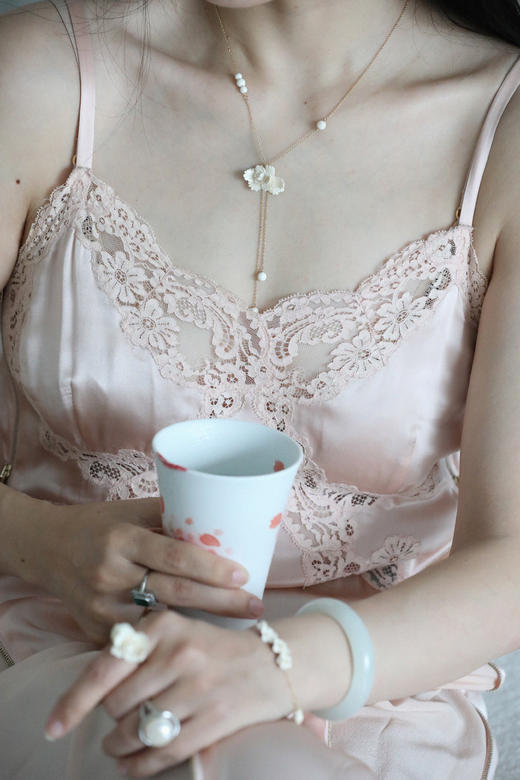 【月出】猛犸牙雕国粹·手工制作·牡丹18K金长链yc 商品图0