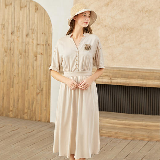 Famecoco范可儿仙女裙子时尚气质超仙天丝显瘦连衣裙夏季F223FA026 商品图3