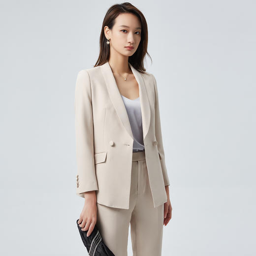 【上衣+裤子】罗蒙女士西装套装时尚气质OL简约垂顺抗皱西服两件套 商品图6