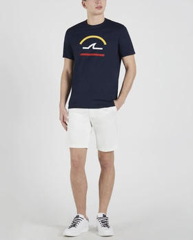 鲨鱼 鱼鳍弧形线条纯棉 圆领短袖T恤 特惠 PSS118