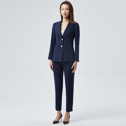 【上衣+裤子】罗蒙女士西服套装简约利落修身显瘦商务通勤西装两件套 商品图4