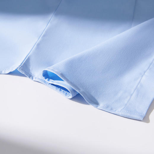 【刺绣款】罗蒙春秋新款女士衬衫简约纯色气质方领商务通勤长袖衬衫 商品图11