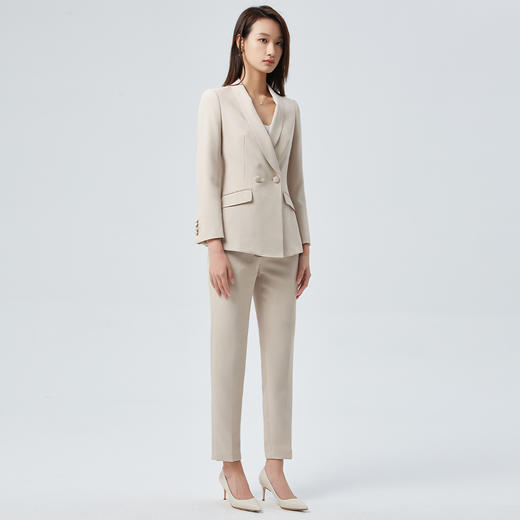 【上衣+裤子】罗蒙女士西装套装时尚气质OL简约垂顺抗皱西服两件套 商品图3