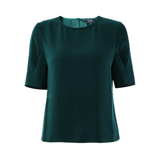 EITIE爱特爱夏季新款圆领纯色透气T恤宽松雪纺短袖6613304小上衣 商品图5