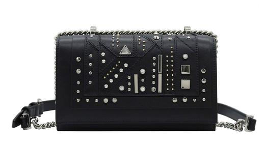 【直发】KH Design明治女包时尚潮牌朋克风铆钉小方包小众轻奢斜挎包单肩 商品图0