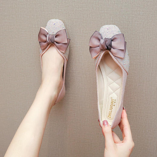 网红单鞋时尚软底仙女方头平底浅口豆豆鞋   ZA-K5 商品图7