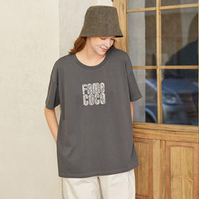 famecoco范可儿纯棉短袖T恤女ins潮新款oversize内搭夏季遮肉F223BB010